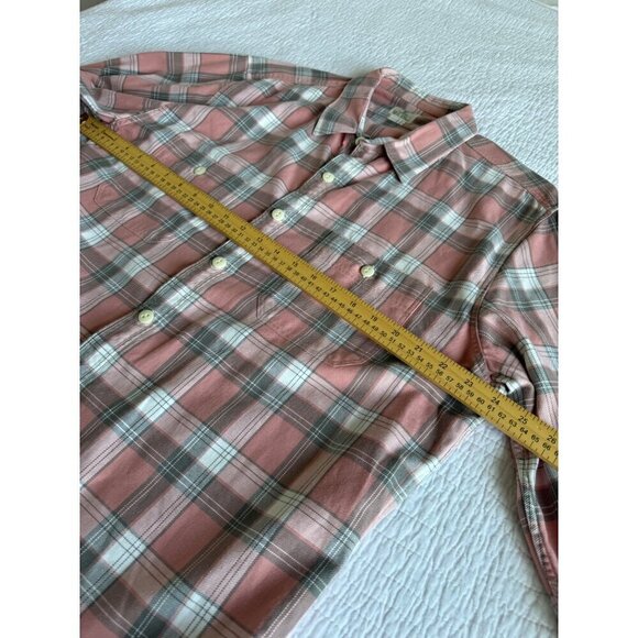 J.Crew Mens Casual Outdoor Flannel Button Down Shirt XL Cotton Pink Grey - Picture 9 of 9